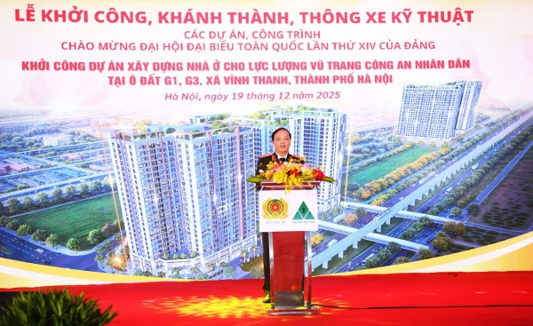Khởi công dự án xây dựng nhà ở cho lực lượng Công an nhân dân tại xã Vĩnh Thanh, Hà Nội